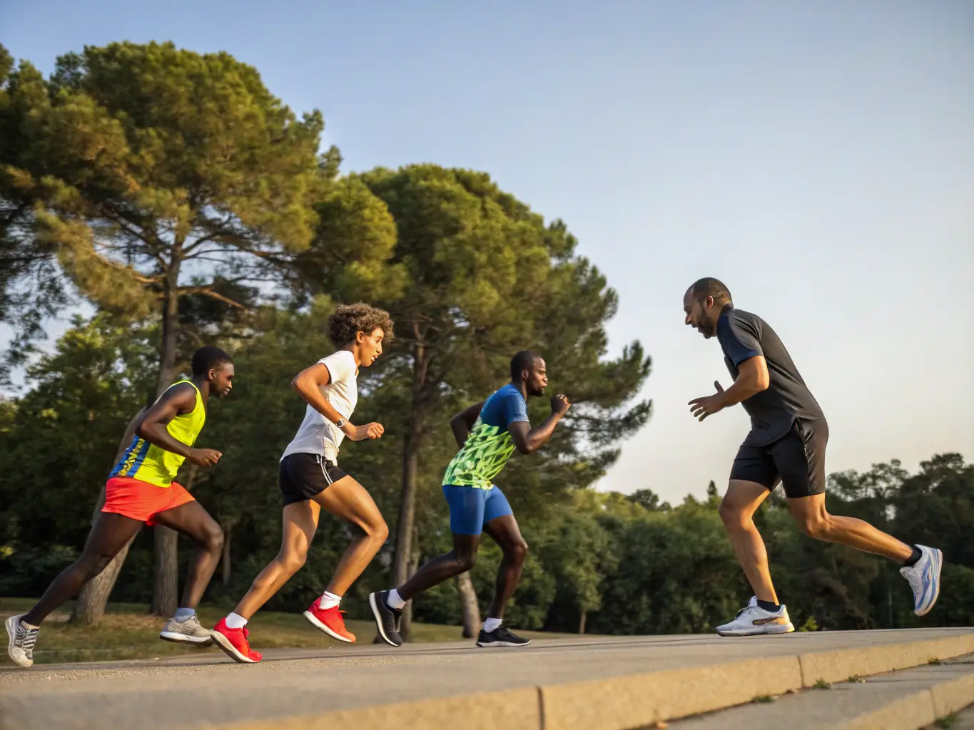 A photograph capturing the camaraderie and teamwork among participants during a group training session at Training Perform Club.